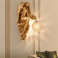 Angel Wall Sconce European Retro Resin Crystal Ball Lamp