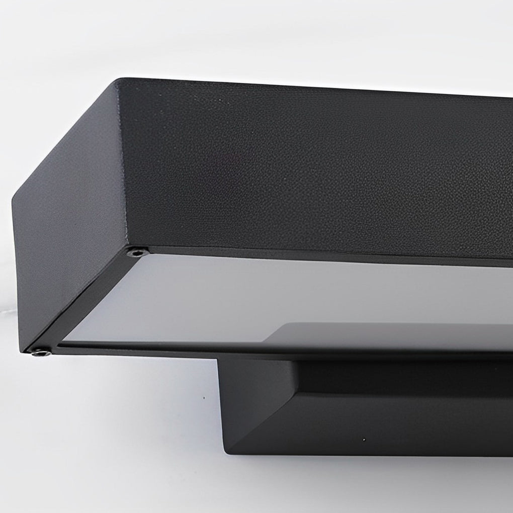 LED Outdoor Linear Wall Light - Black Rectangular Lamp