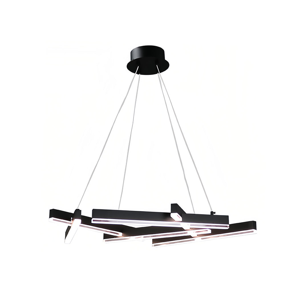 Black Metal Geometric LED Chandelier Ceiling Light