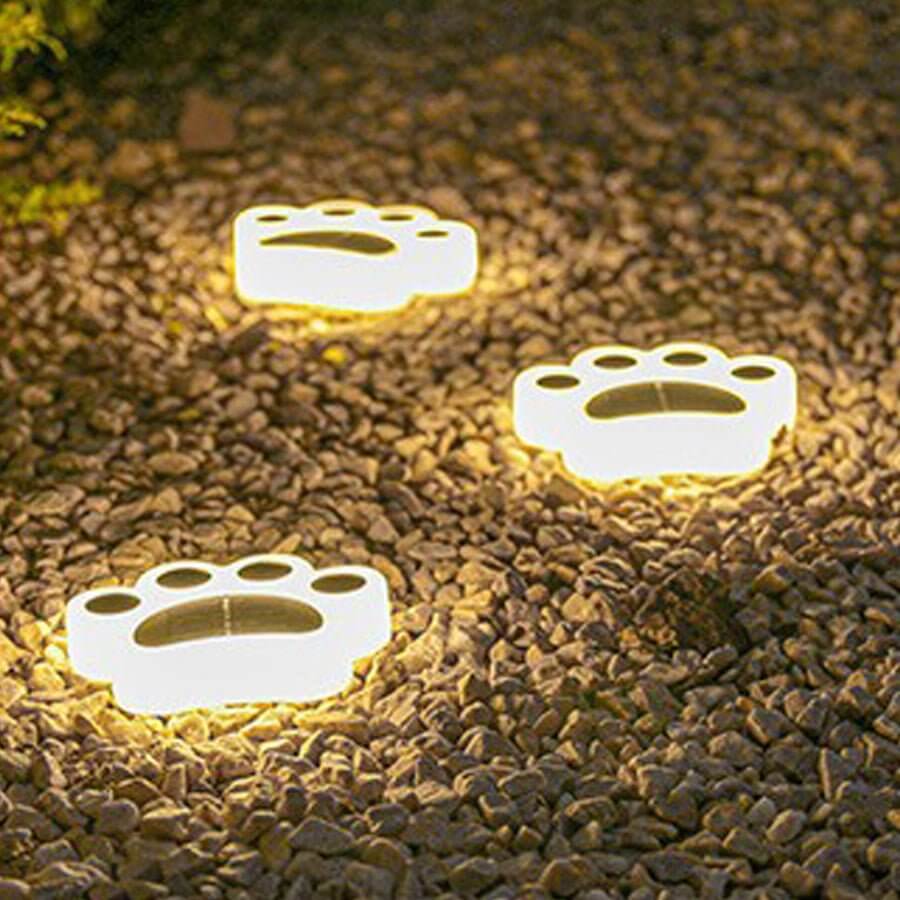 Animal Paw Step Solar Lights - Modern Outdoor LED Garden Illumination