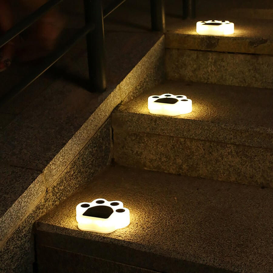 Animal Paw Step Solar Lights - Modern Outdoor LED Garden Illumination