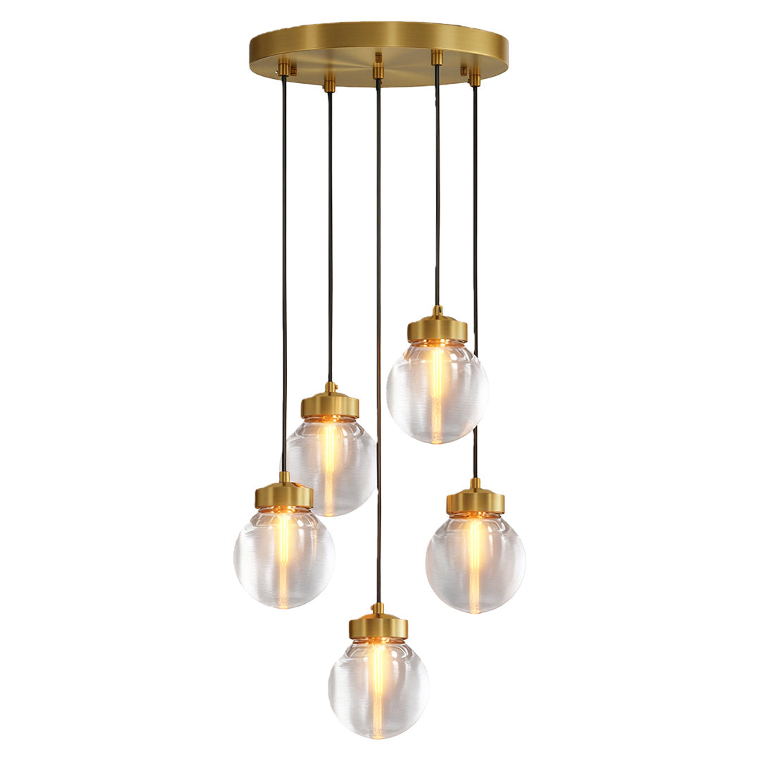 Modern Copper Chandelier Luxury Glass Ceiling Light
