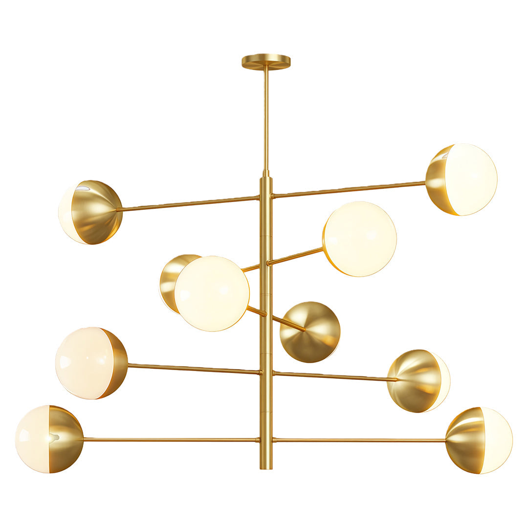 Globe Light Chandelier - Modern Solid Copper Ceiling Fixture