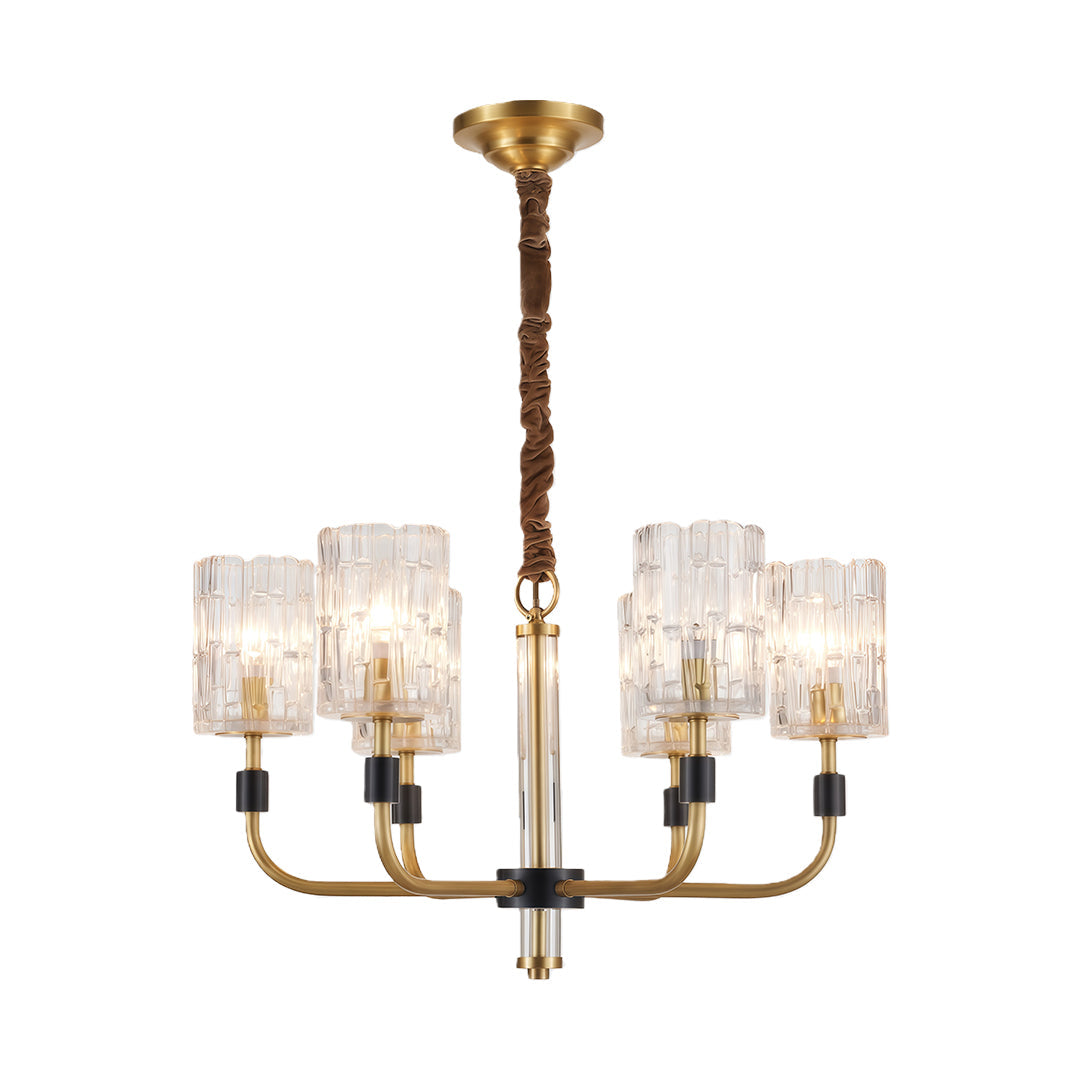 Luxury Copper Glass Chandelier - Modern Minimalist Ceiling Light