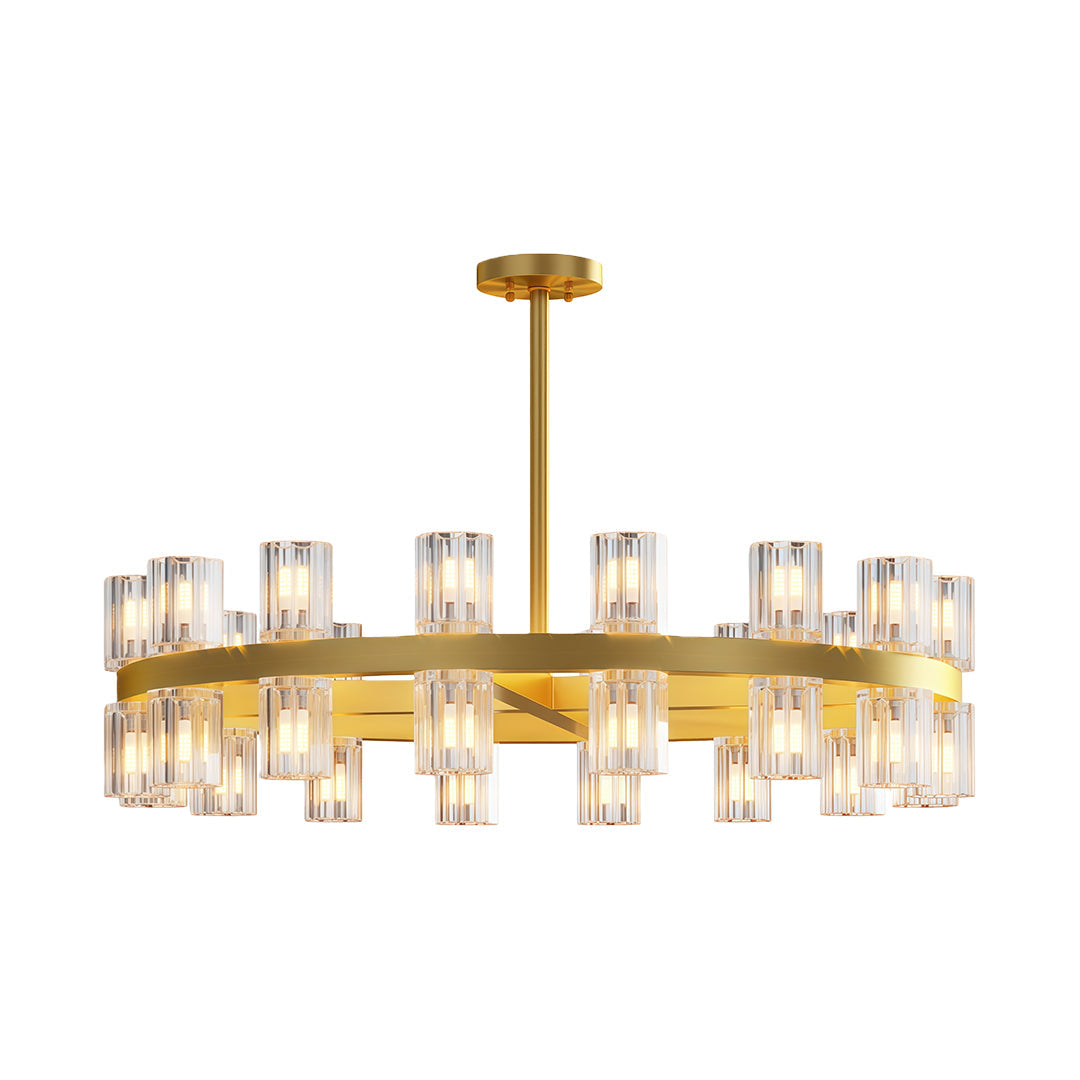 Luxury Crystal Chandelier - American Copper Ceiling Light