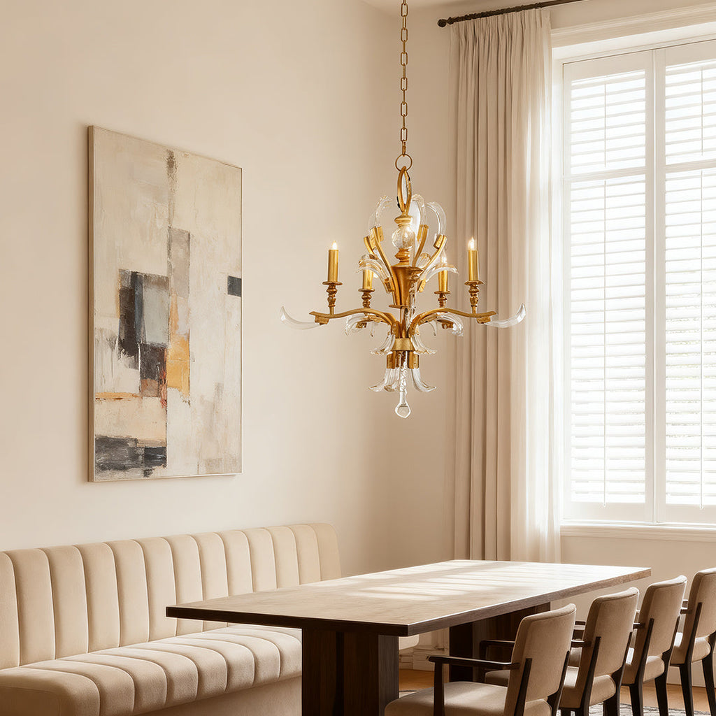 Gold and Crystal Chandelier Luxury Ceiling Light