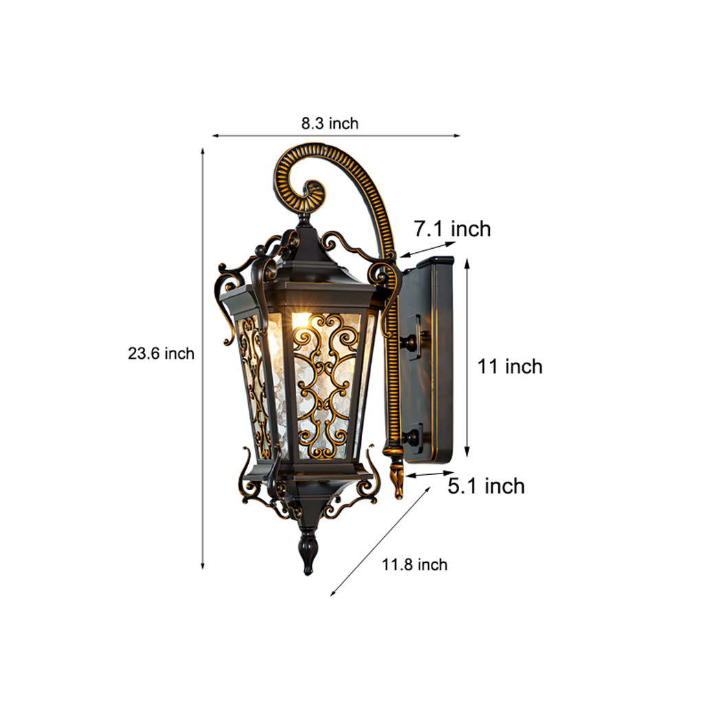 Antique Waterproof Outdoor Wall Sconce - European Lantern Design