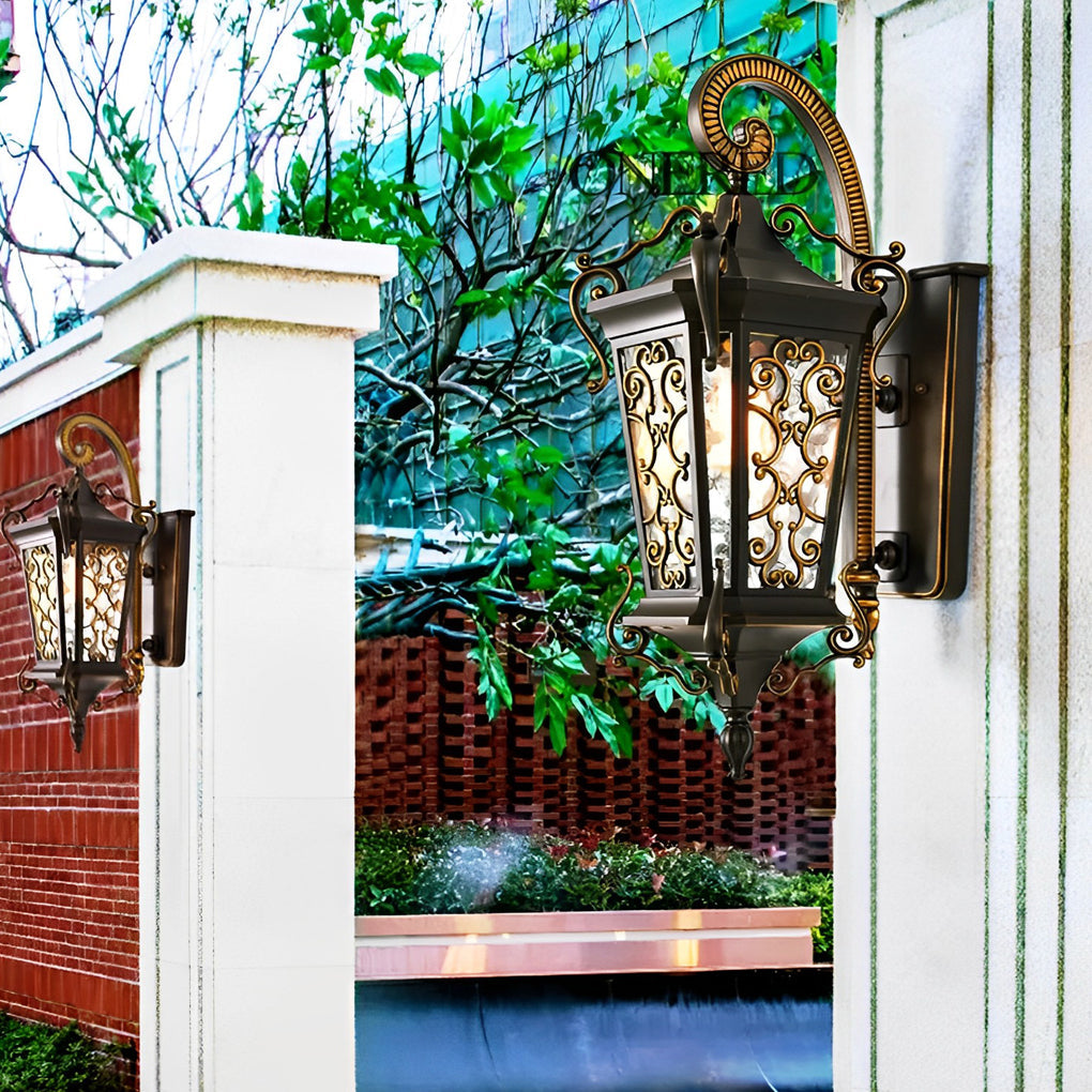 Antique Waterproof Outdoor Wall Sconce - European Lantern Design
