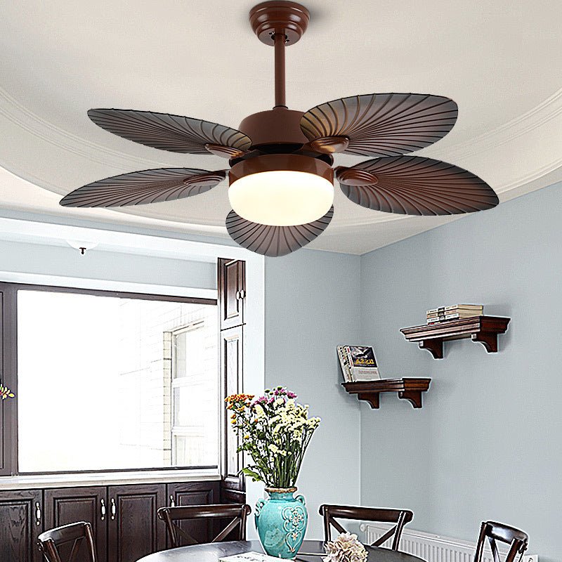 Antique Retro LED Ceiling Fan Light with Remote - Three Color Dimming