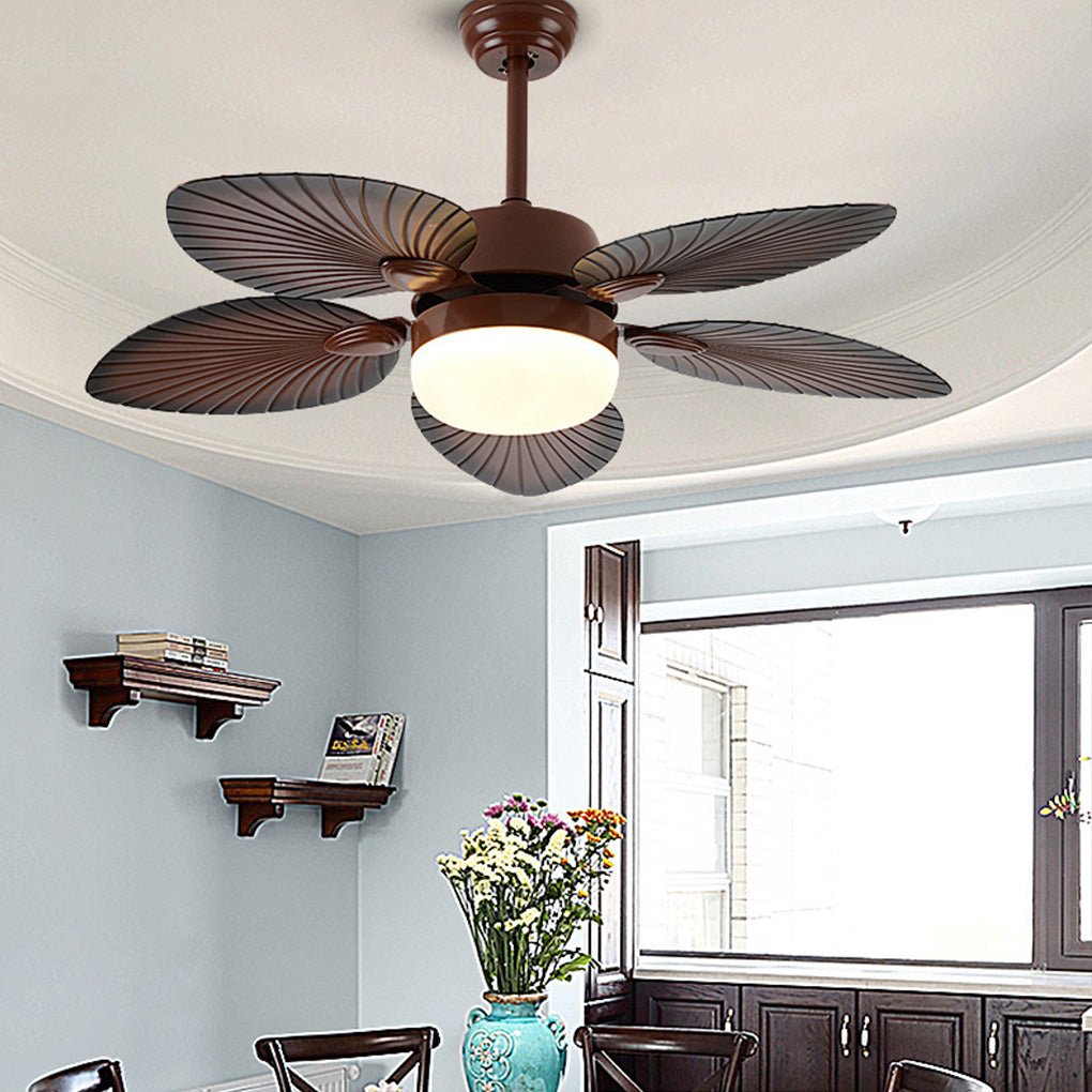 Antique Retro LED Ceiling Fan Light with Remote - Three Color Dimming