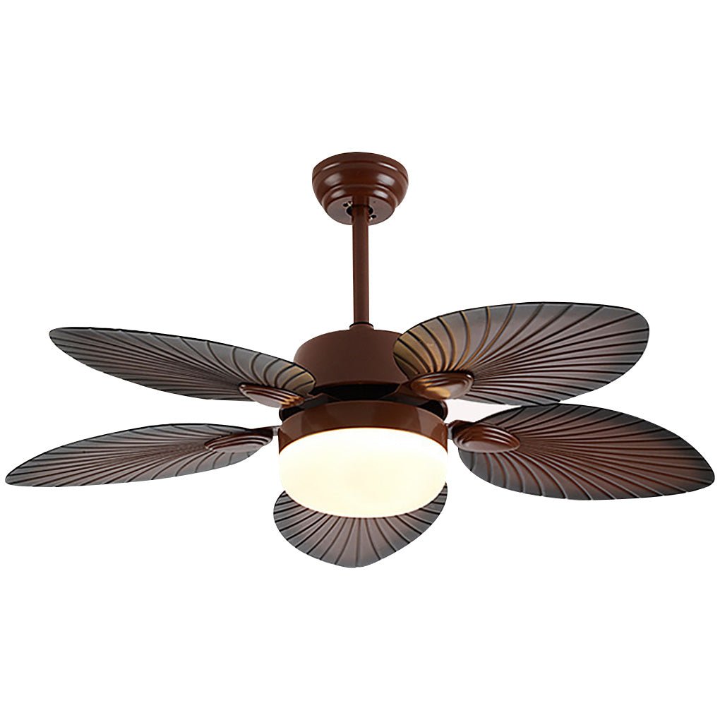 Antique Retro LED Ceiling Fan Light with Remote - Three Color Dimming
