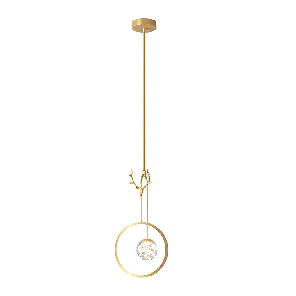 Dimmable LED Modern Pendant Light - 3 Step Dimming Antlers Decor Ring