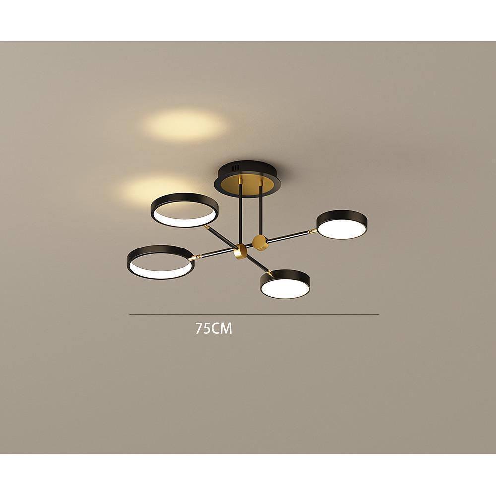 Circular 8-Light LED Nordic Flush Mount Ceiling Chandelier