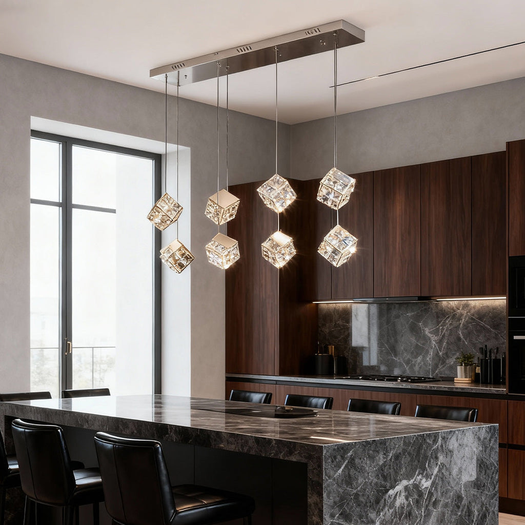 Luxury Crystal Chandelier Rubik's Cube Ceiling Light