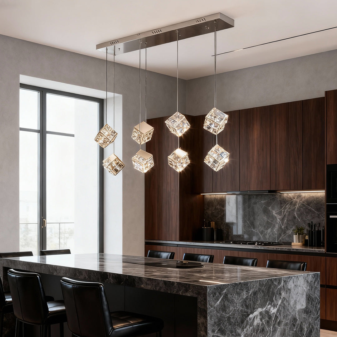 Luxury Crystal Chandelier Rubik's Cube Ceiling Light