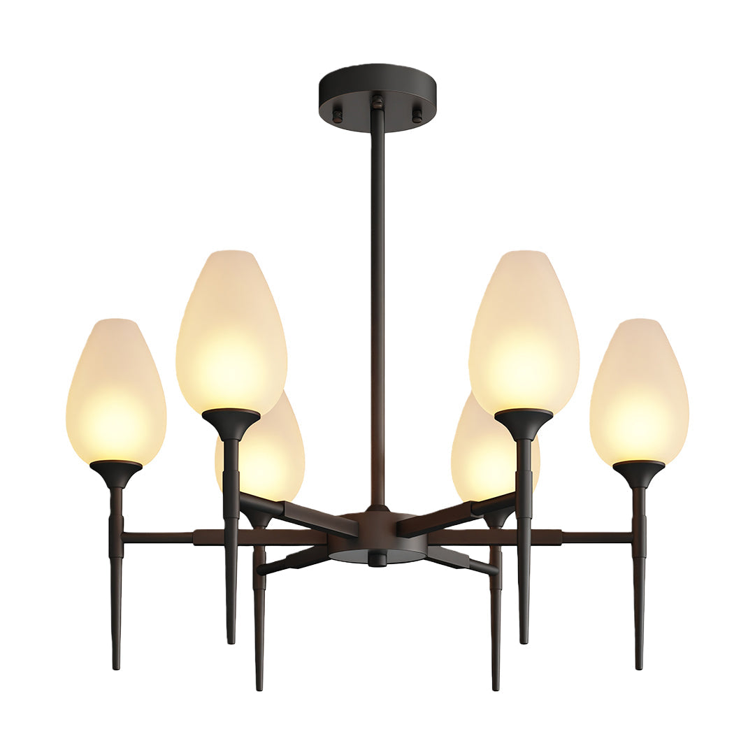 Modern Brass Glass Chandelier Luxury Ceiling Light Minimalist Design