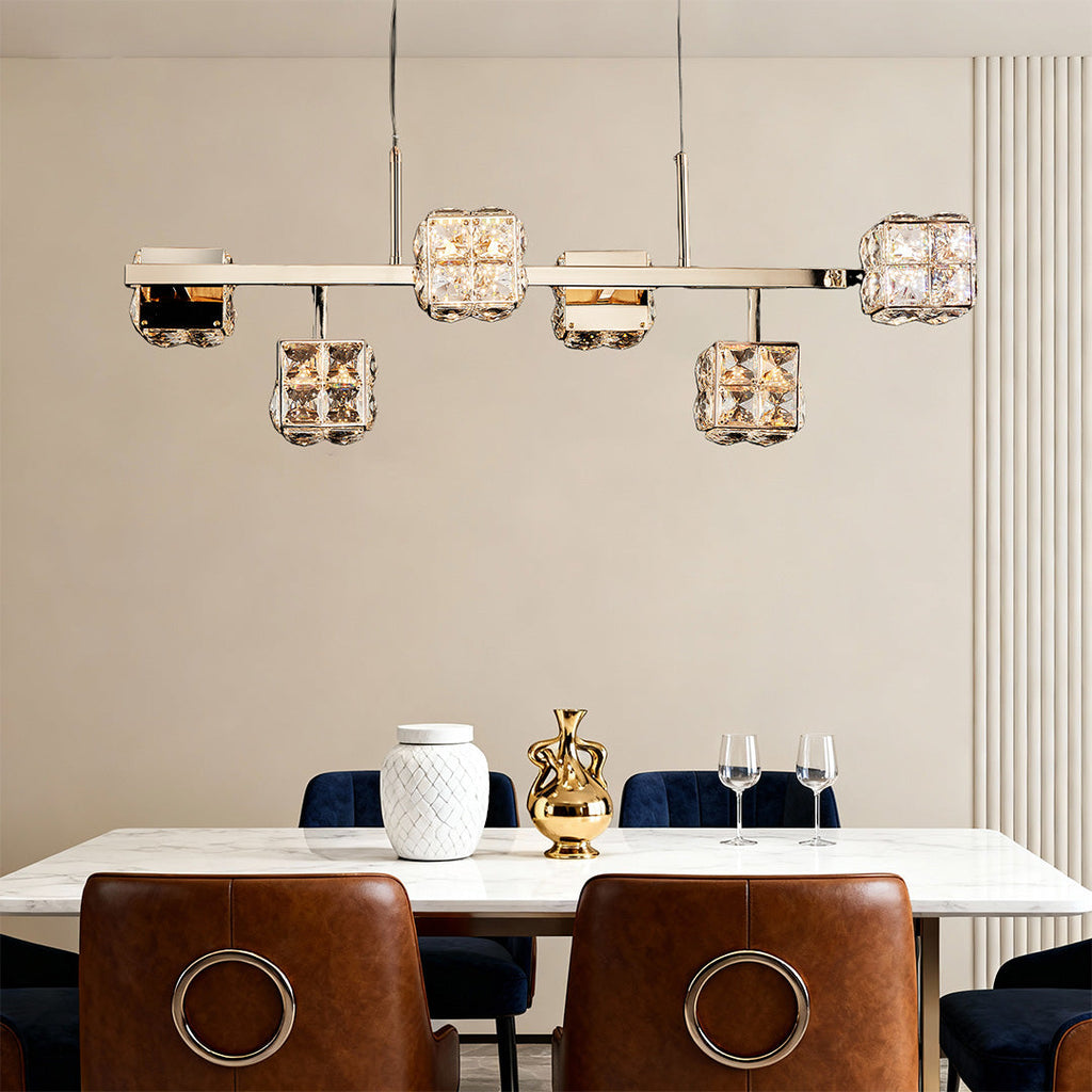 Luxury Crystal Cube Chandelier Modern Ceiling Light