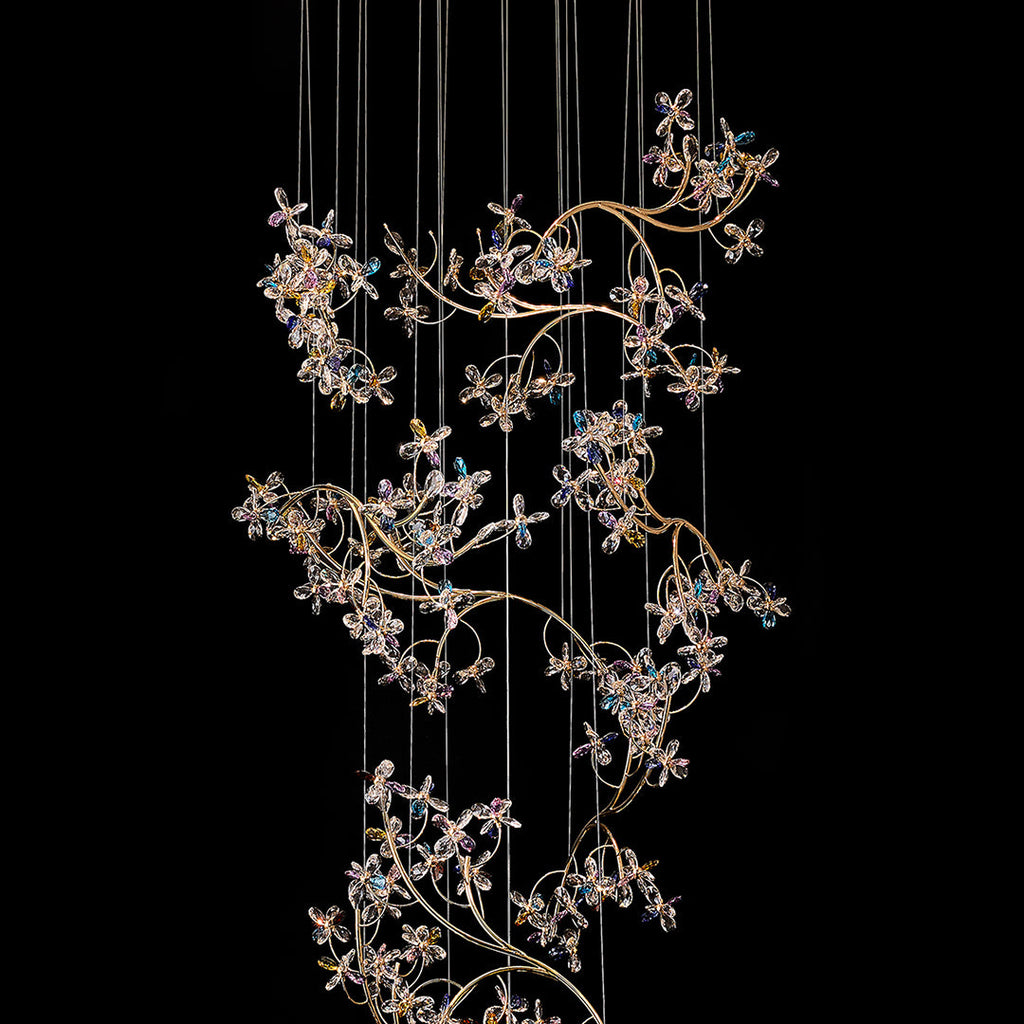 Modern Crystal Rotating Ceiling Chandelier for Staircase