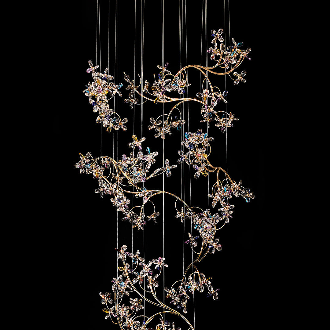 Modern Crystal Rotating Ceiling Chandelier for Staircase