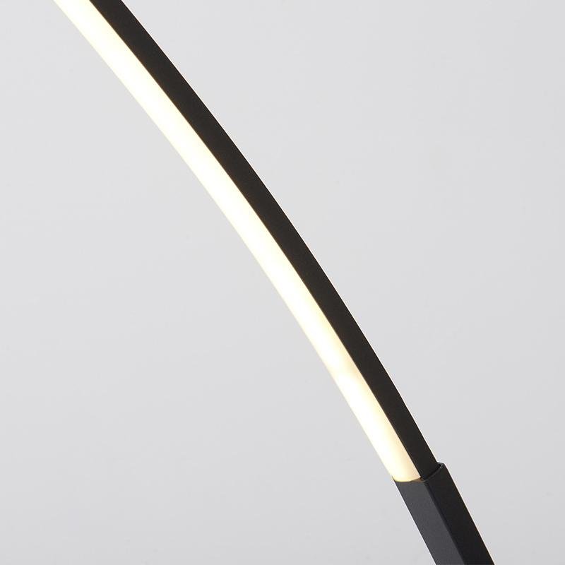 Modern Arcing Floor Lamp with Remote Control - Aluminum LED Design