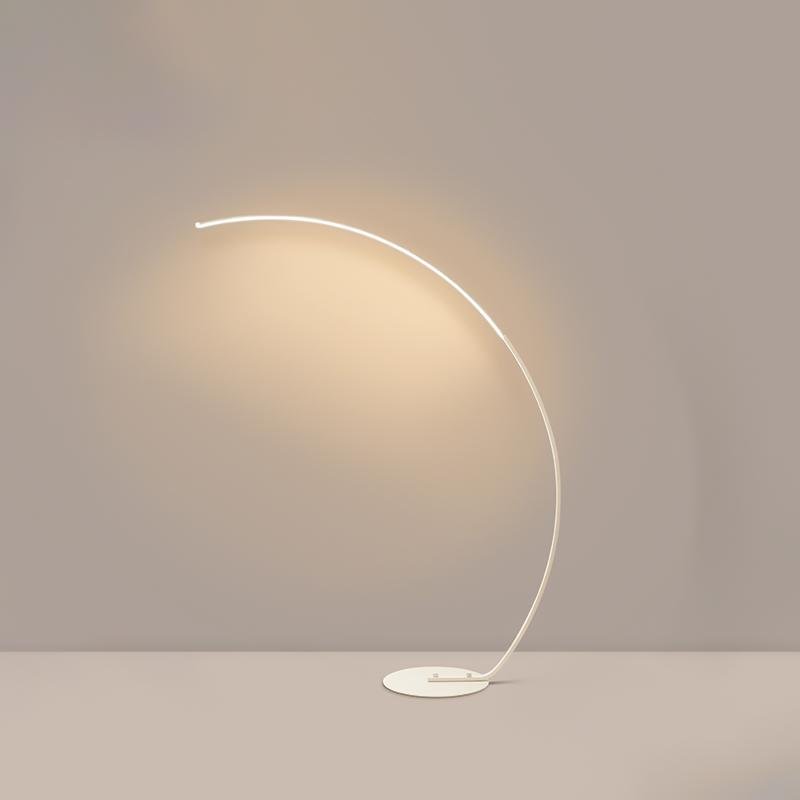 Modern Arcing Floor Lamp with Remote Control - Aluminum LED Design