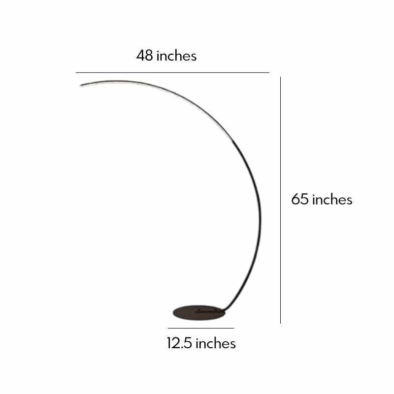 Modern Arcing Floor Lamp with Remote Control - Aluminum LED Design