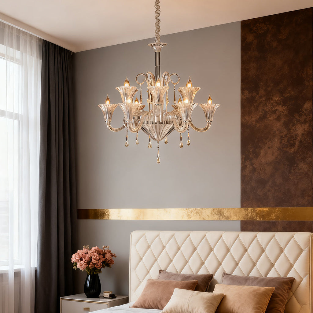 French Elegant Art Glass Chandelier | Luxury Ceiling Light Fixtures