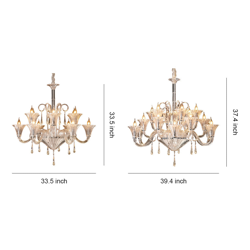 French Elegant Art Glass Chandelier | Luxury Ceiling Light Fixtures