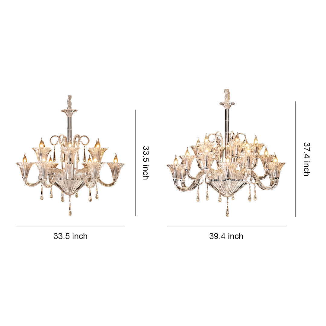 French Elegant Art Glass Chandelier | Luxury Ceiling Light Fixtures