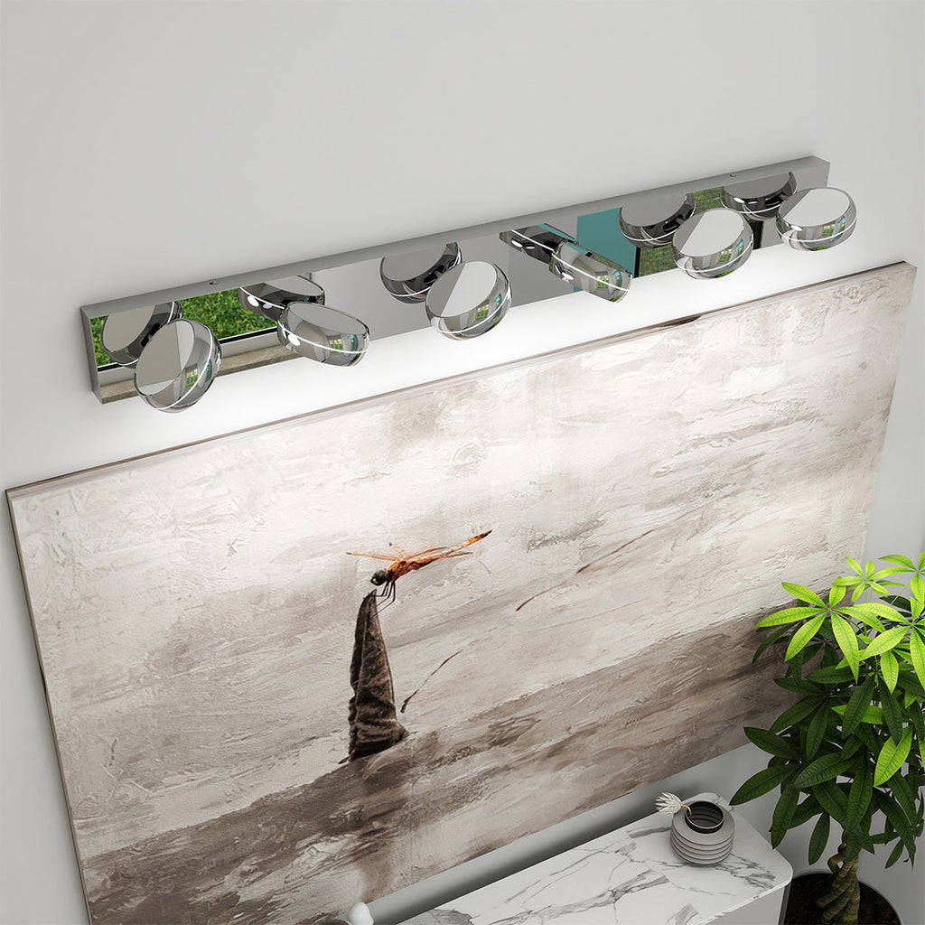 Chrome Bathroom Vanity Light Luxury Minimalist Aluminum Mirror Light Modern Fixtures LED Lighting for Home Decor Stylish Wall Sconce Bright Illumination Contemporary Design Adjustable Anti-Rust High-Quality Finish Energy-Efficient Bathroom Lighting Elegan