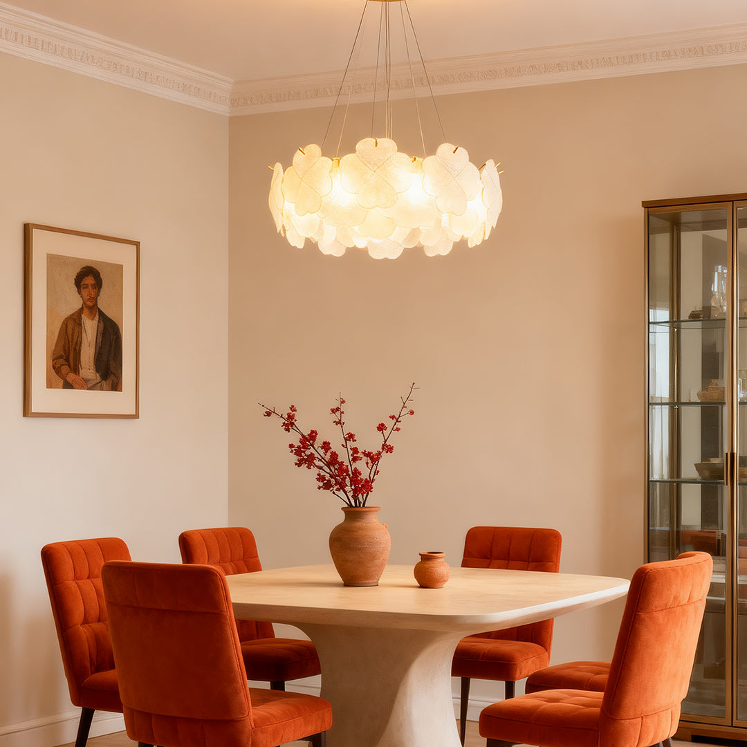 Artistic Glass Flower Chandelier - French Ceiling Light