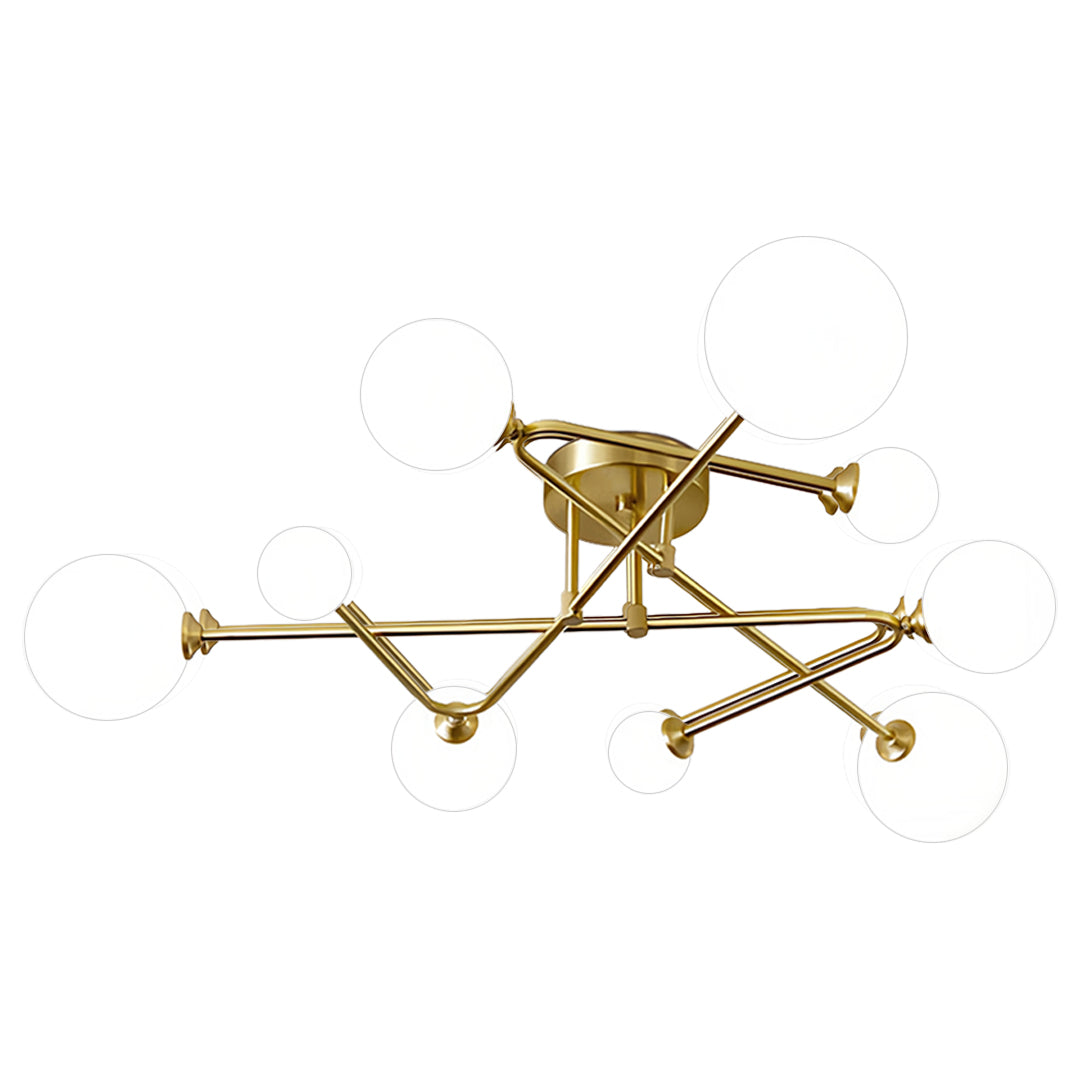 Gold Nordic Semi Flush Mount Magic Bean Ceiling Light