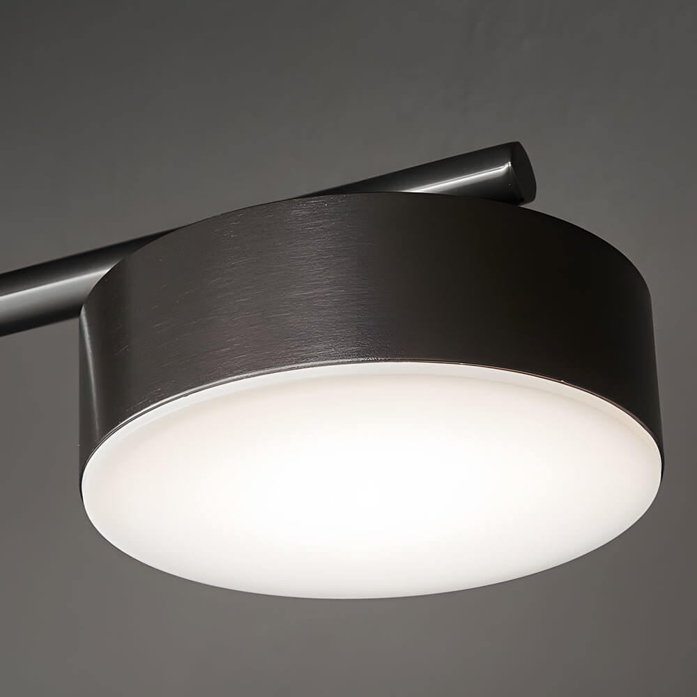 Artistic Multi-Head Matte Black Copper Semi-Flush Mount Ceiling Light