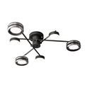 Artistic Multi-Head Matte Black Copper Semi-Flush Mount Ceiling Light