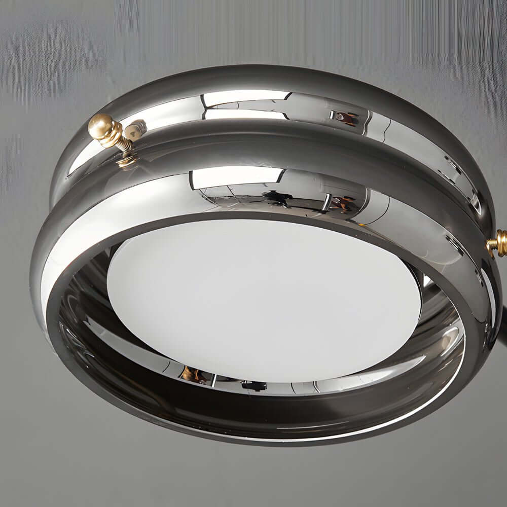Artistic Multi-Head Matte Black Copper Semi-Flush Mount Ceiling Light