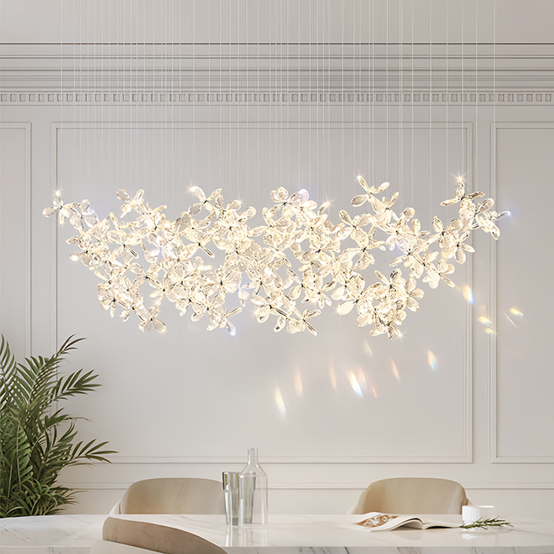 Rock Crystal Chandelier - Italian Flower Island Light