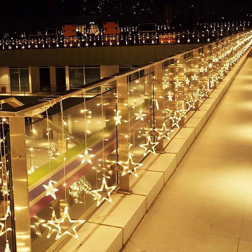 8.2 ft LED Star Curtain Lights - 216 Bulbs Fairy Lights for Christmas & Weddings