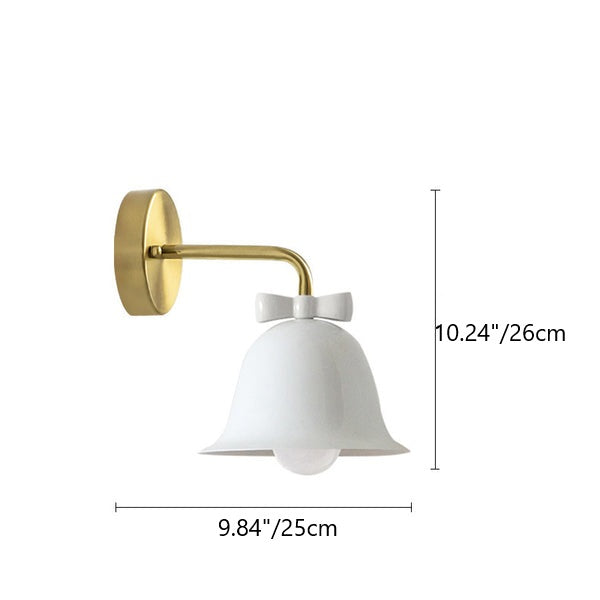 Traditional French Bell Wall Sconce Lamp - Round Iron 1-Light for Living Room