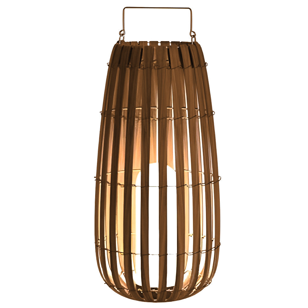 Bamboo Portable LED Outdoor Lantern - Waterproof Woven Light