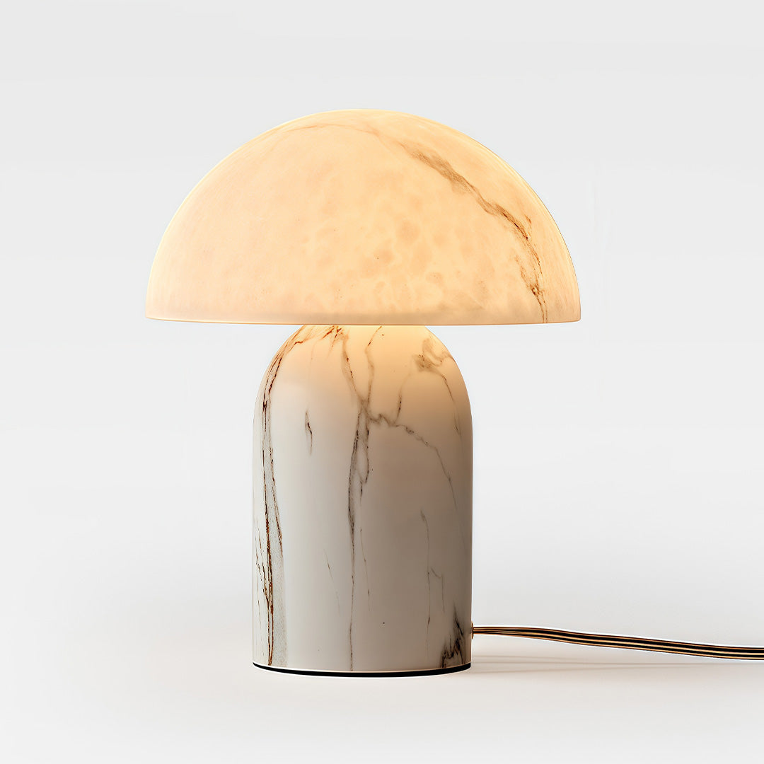 White Contemporary Japanese Stone-Texture Table Lamp - Modern Lighting for Home Decor, Minimalist Design, Stylish Bedside Lamp, Unique Accent Lighting, Chic Room Illumination.