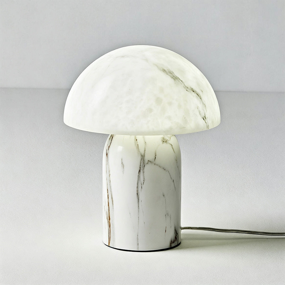 White Contemporary Japanese Stone-Texture Table Lamp - Modern Lighting for Home Decor, Minimalist Design, Stylish Bedside Lamp, Unique Accent Lighting, Chic Room Illumination.