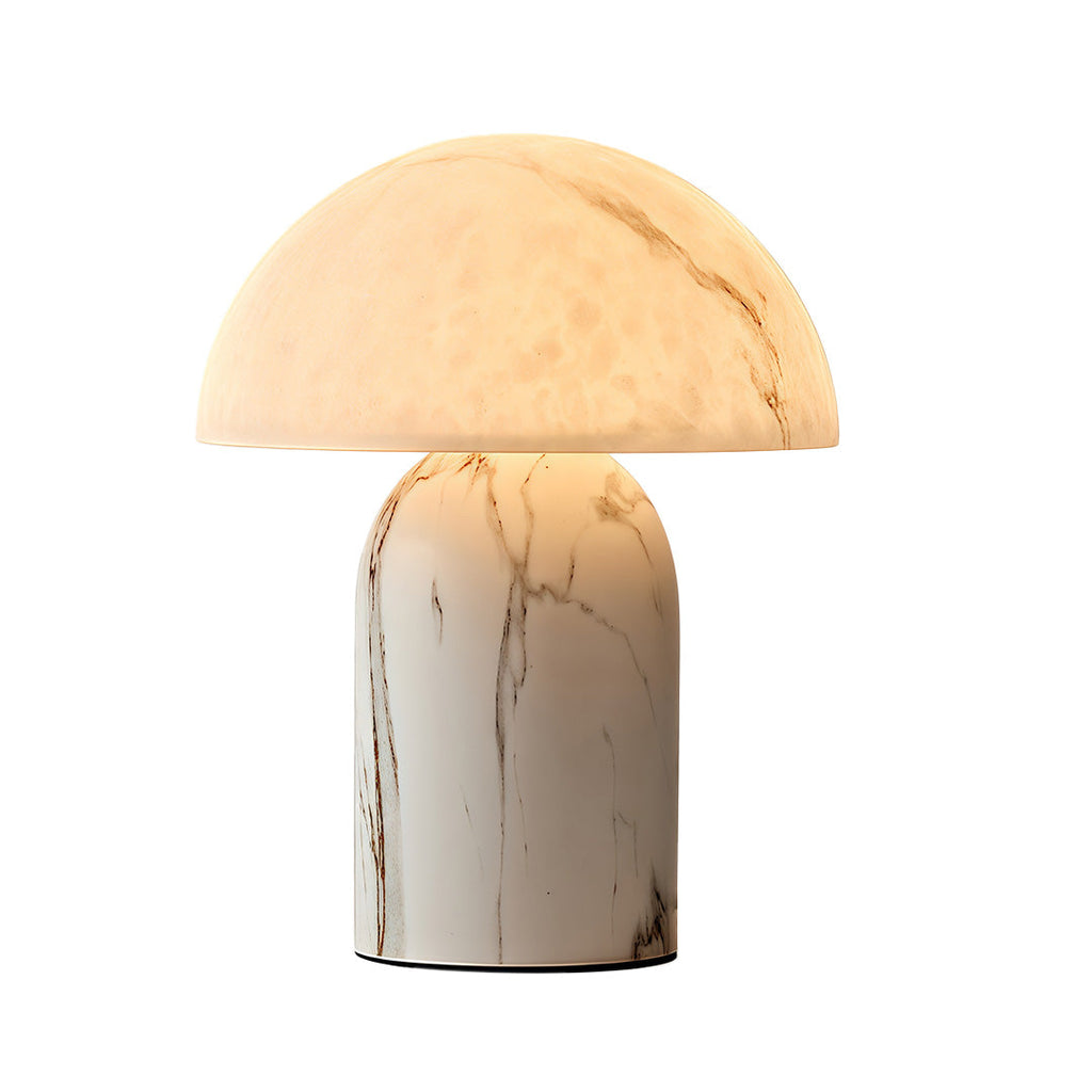 White Contemporary Japanese Stone-Texture Table Lamp - Modern Lighting for Home Decor, Minimalist Design, Stylish Bedside Lamp, Unique Accent Lighting, Chic Room Illumination.