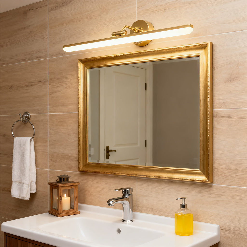 Bathroom Vanity LED Light Waterproof Mirror Light American Linear Design Fixture for Modern Bathrooms, Energy-Efficient, Dimmable Lighting, Sleek and Stylish, Perfect for Makeup and Grooming, Easy to Install, Wall-Mounted Light Fixture