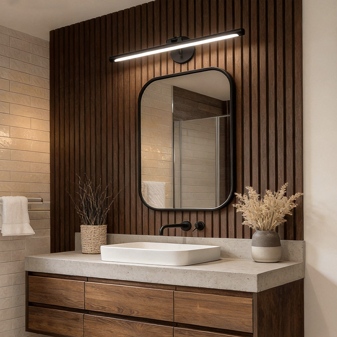Modern Rotating Copper Bathroom Vanity Strip Lights | LED Mirror Lighting | Adjustable Brightness | Waterproof Vanity Light | Contemporary Home Decor | Stylish Bathroom Fixtures | Energy Efficient Lighting Solutions | Copper Finish Decorative Lights