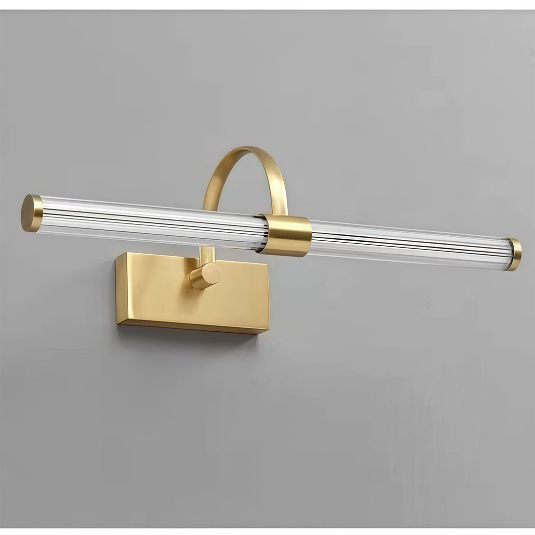 Nordic Bathroom Vanity Wall Light Full Copper Long Bar Light Modern Bathroom Lighting Fixture Stylish Bathroom Sconce Energy-Efficient LED Mirror Light Adjustable Brightness Waterproof Design for Home Decor Elegant Copper Finish Vanity Lighting Fixture