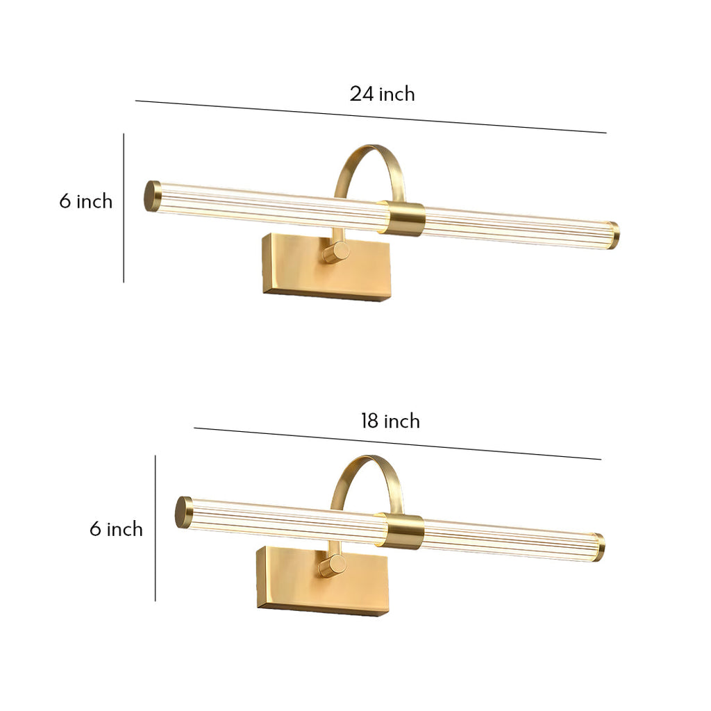 Nordic Bathroom Vanity Wall Light Full Copper Long Bar Light Modern Bathroom Lighting Fixture Stylish Bathroom Sconce Energy-Efficient LED Mirror Light Adjustable Brightness Waterproof Design for Home Decor Elegant Copper Finish Vanity Lighting Fixture