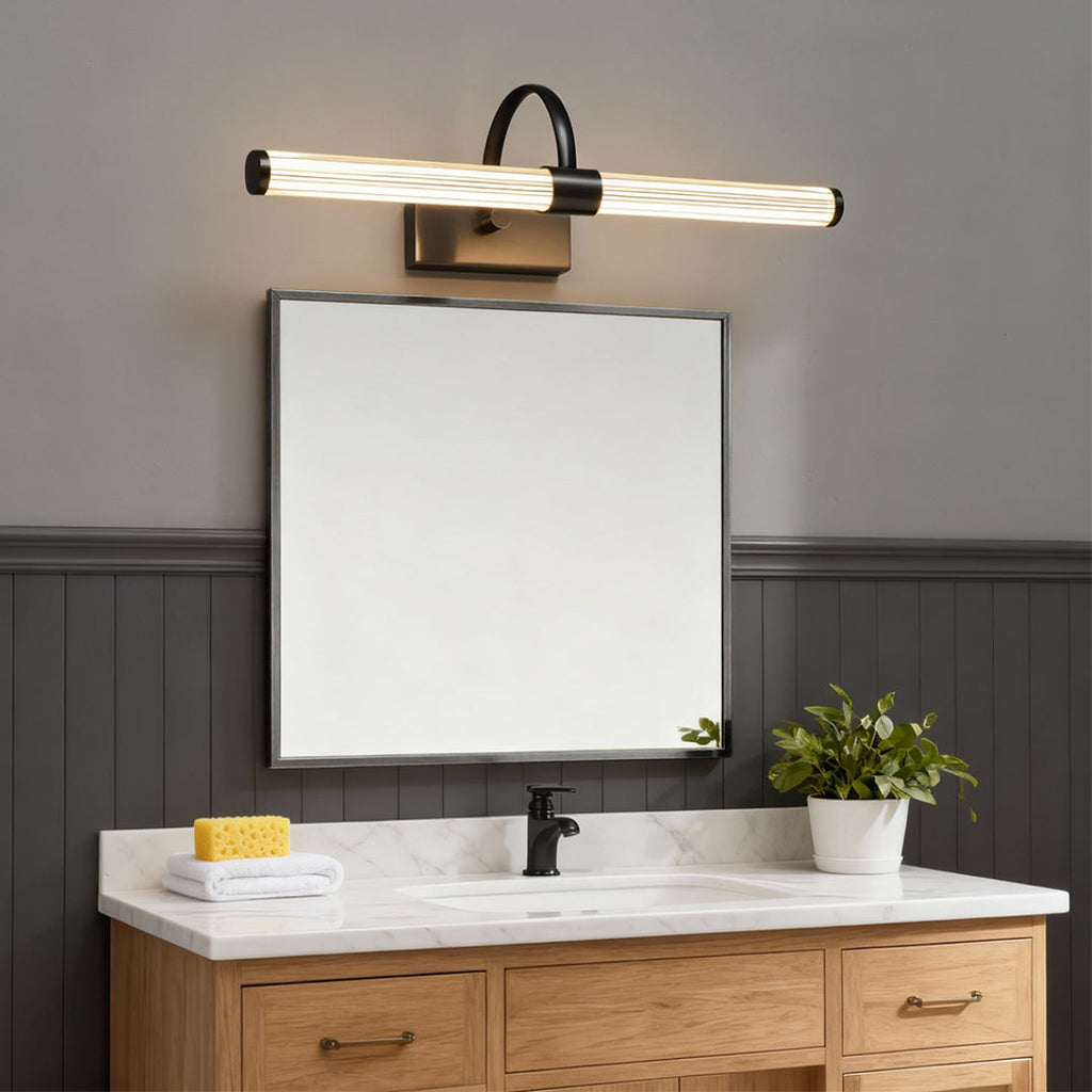 Nordic Bathroom Vanity Wall Light Full Copper Long Bar Light Modern Bathroom Lighting Fixture Stylish Bathroom Sconce Energy-Efficient LED Mirror Light Adjustable Brightness Waterproof Design for Home Decor Elegant Copper Finish Vanity Lighting Fixture