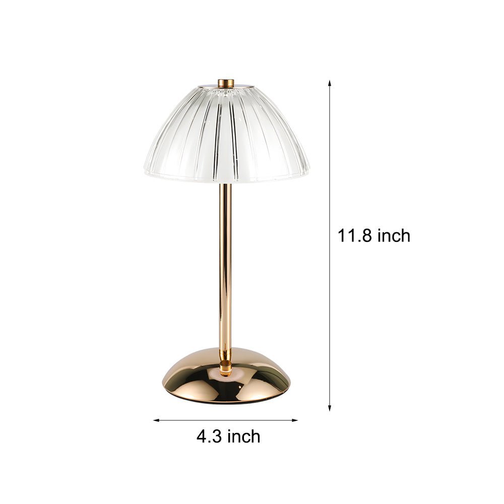 Battery Operated LED Brushed Brass Table Lamp - Modern Metal Lighting for Home Decor
