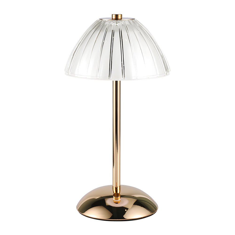 Battery Operated LED Brushed Brass Table Lamp - Modern Metal Lighting for Home Decor
