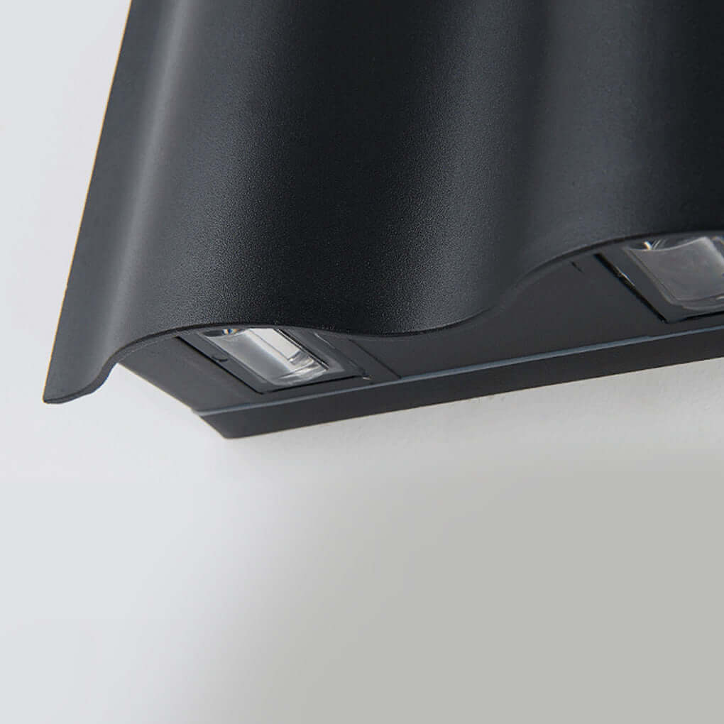 Wavy Aluminum Outdoor LED Up-Down Beam Wall Light